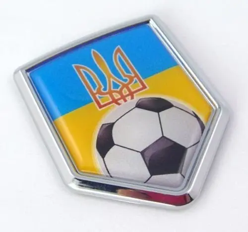 Soccer Ukraine Ukrainian Flag Car Chrome Emblem Sticker With Trident 1