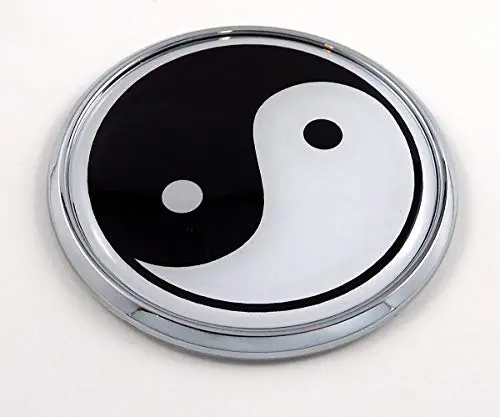 Yin Yang Flag 2.75" Car Chrome Round Emblem Decal 3D Sticker Badge 1