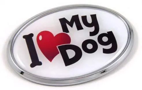 I Love My Dog Dogs Chrome Emblem Pets Decal Car Auto Bike Truck Sticker 1