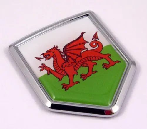 Wales Flag Welsh Emblem Chrome Car Decal Sticker 1