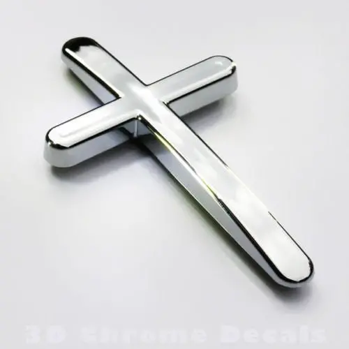 Car Chrome Decals Cnpl-Jescr Jesus Christian Cross Car Auto Bike 3D Chrome Decal 1