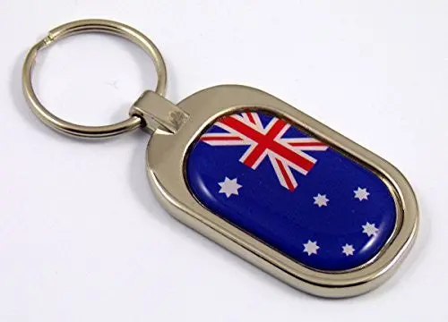 Australia Flag Key Chain Metal Chrome Plated Keychain Key Fob National Keyfob 1