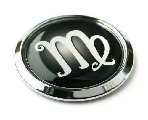 Virgo Zodiac Symbol Chrome Emblem Car Bike Decal Badge 3D Sticker 1