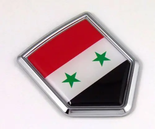 Syria Syrian Flag Car Chrome Emblem 3D Decal Bumper Sticker Badge Auto Bike 1