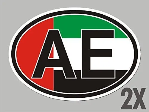 2 Uae United Arab Emirates Ae Oval Stickers Flag Decal Bumper Car Bike Cl065 1