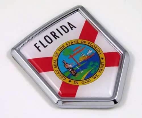 Florida Fl Usa State Flag Car Chrome Emblem Decal Sticker Bike Laptop Boat 3Dd Sticker Badge 1