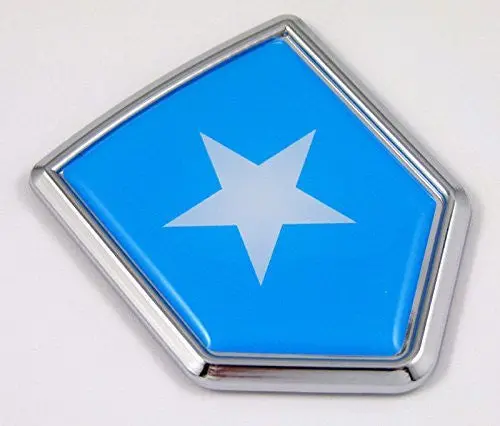 Somalia Flag Chrome Emblem Car Decal Sticker Bike Crest Badge 1