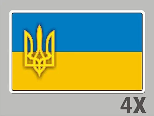 4 Ukraine Stickers Flag Decal Bumper Car Bike Emblem Vinyl Fl066 1