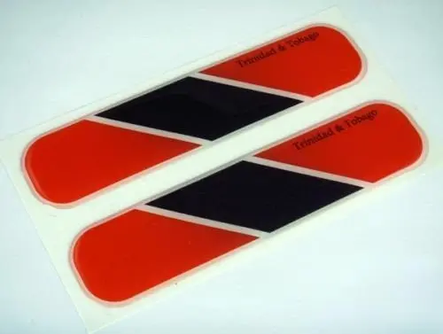 Trinidad De Tobago Flag Domed Decal Emblem Car Flexible Sticker 5" Set Of 2 1