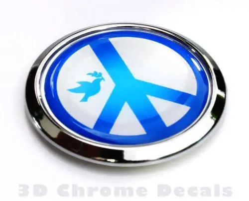 Peace Symbol With Dove Decal Car Chrome Emblem Badge 3D Sticker 1