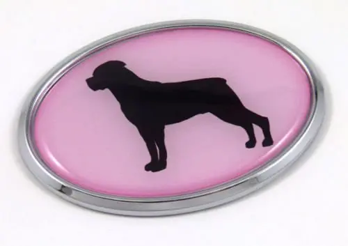 Rottweiler Dog Pink 3D Chrome Emblem Pet Decal Car Auto Bike Truck Sticker 1