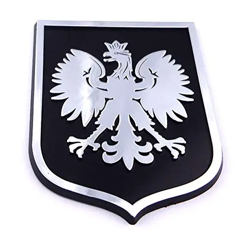 Poland Polska Eagle Black Chrome Plastic Car Emblem Decal Sticker Crest Pbc 1