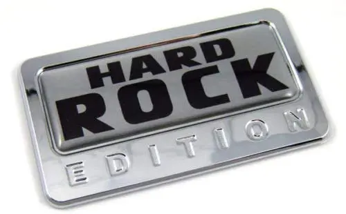 Hard Rock Silver Edition Chrome Emblem With Dome Decal Car Bike Motorcycle Badge 1