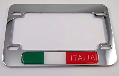 Italia Italy Motorcycle Bike Abs Chrome Plated License Plate Frame 1