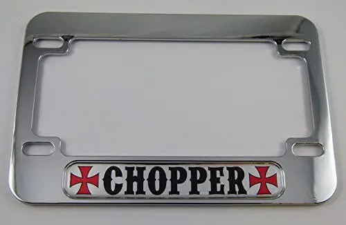 Chopper Motorcycle Bike Abs Chrome Plated License Plate Frame 1