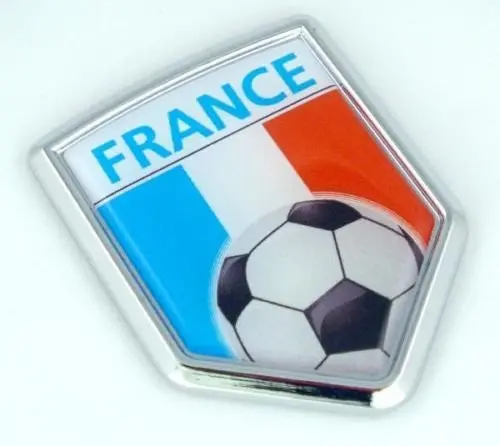 France Franã§Ais French Flag Car Chrome Emblem Sticker With Soccer Ball 1