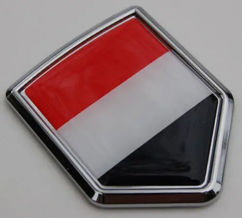 Yemen Flag Car Chrome Emblem 3D Decal Bumper Sticker 1