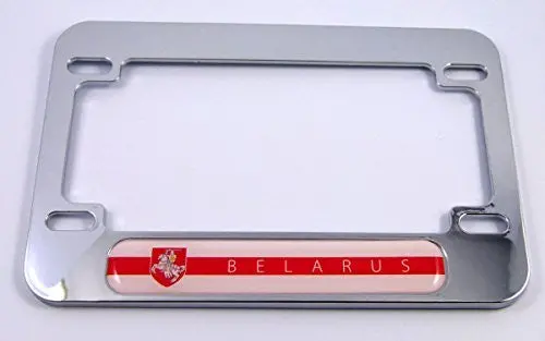 Belarus Flag Motorcycle Bike Abs Chrome Plated License Plate Frame Belorussia 1