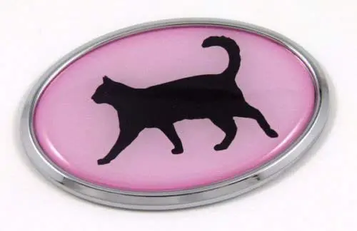 Cat Pink 3D Chrome Emblem Pet Decal Car Auto Bike Truck Sticker 1