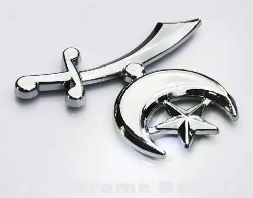 Car Chrome Decals Cnpl-Srine Shriners Logo Car 3D Chrome Emblem Badge Decal Sticker 1