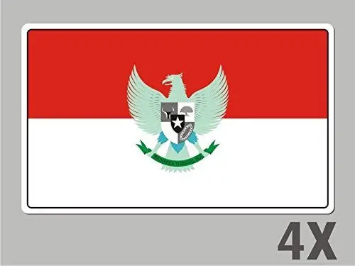 4 Indonesia Stickers Flag Decal Bumper Car Bike Laptop .. Emblem Vinyl Fl026 1