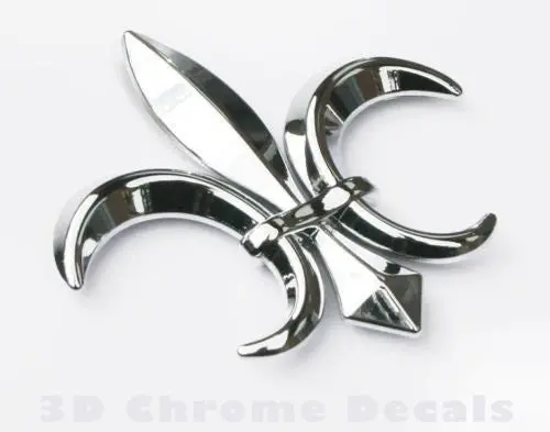 Car Chrome Decals Cnpl-Fleur Fleur De Lis, Car Auto Bike 3D Chrome Emblem Decal Sticker Quebec France 1
