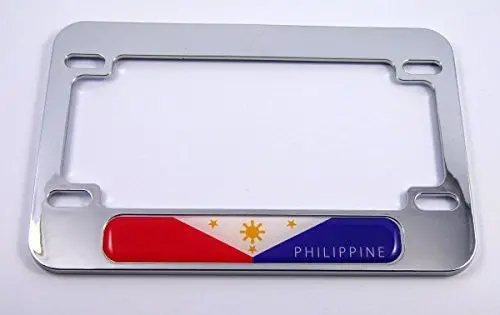 Philippine Flag Motorcycle Bike Abs Chrome Plated License Plate Frame 1