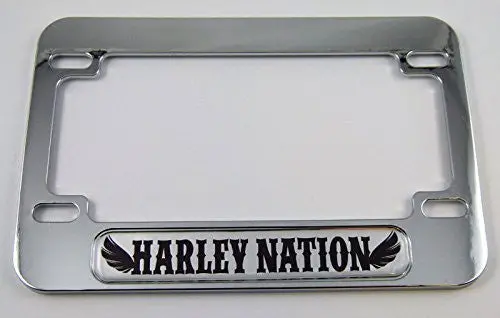 Harley Nation Motorcycle Bike Abs Chrome Plated License Plate Frame 1