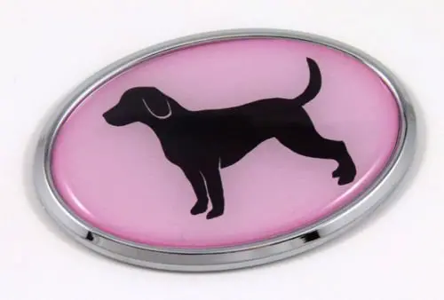 Labrador Lab Dog Pink 3D Chrome Emblem Pet Decal Car Auto Bike Truck Sticker 1