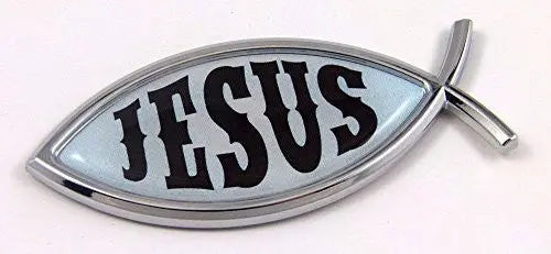 Car Chrome Decals Cbfsh-Jesus Jesus Fish Ichthus Pisces Car Chrome Emblem Decal 3D Sticker Religious Christian 1