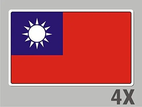 4 Taiwan Stickers Flag Decal Bumper Car Bike Emblem Vinyl Fl078 1