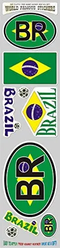 Car Chrome Decals Sts-Br Brazil 9 Stickers Set Brazilian Flag Decal Bumper Stiker Car Auto Bike Laptop 1