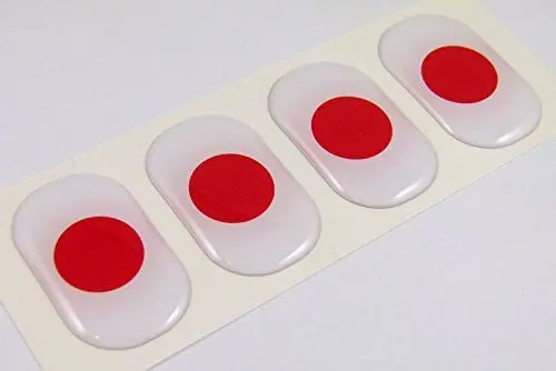 Japan Midi Domed Decals Flag 4 Emblems 1.5" Car Bike Laptop Stickers 1