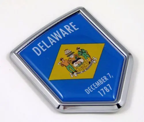 Delaware De Usa State Flag Car Chrome Emblem Decal Sticker Bike Laptop Boat 3Dd Sticker Badge 1