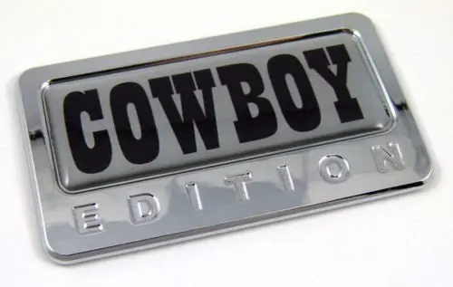Car Chrome Decals Cbedi-Cowb Cowboy Edition Chrome Emblem With Domed Decal Car Auto Motorcycle Bike Badge 1