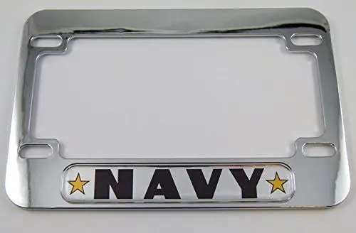 Navy Army Usa Motorcycle Bike Abs Chrome Plated License Plate Frame 1