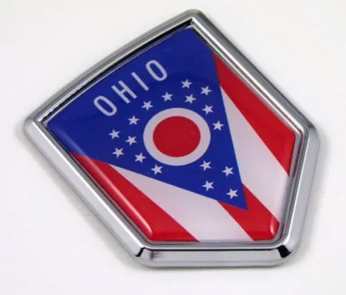 Ohio Oh Usa State Flag Car Chrome Emblem Decal Sticker Bike Laptop Boat 3Dd Sticker Badge 1