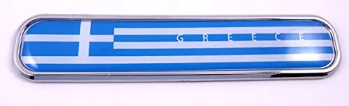 Greece Greek Flag Chrome Emblem 3D Auto Decal Car Bike Boat 5.3" 1