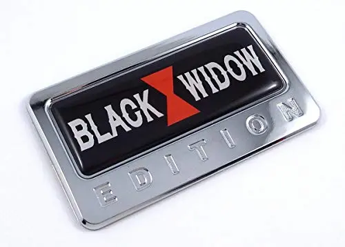 Black Widow Edition Chrome Emblem With Domed Decal Car Bike Badge Motorcycle 1