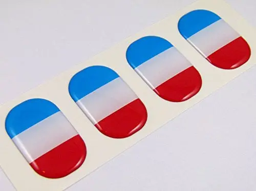 France Midi Domed Decals Flag 4 Emblems 1.5" Car Bike Stickers 1
