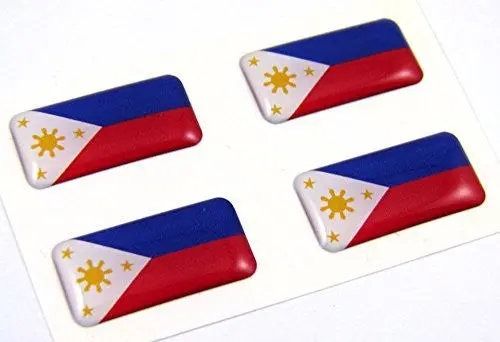 Philippine Mini Domed Decals Flag 4 Emblems Philippinian Car Bike Boat. Stickers 1