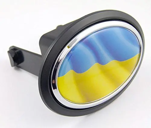 Ukraine Ukrainian Flag Hitch Cover Cap 2" Receiver Black With Chrome & Dome 1