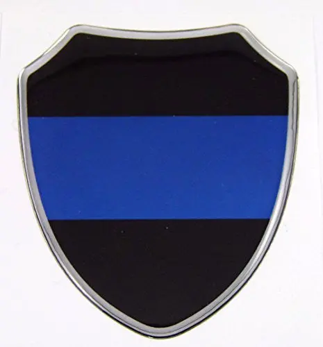 Thin Blue Line Police Domed Decal Shield Emblem Domed Decal Bike Car Sticker 2.75" X 3.25" 1