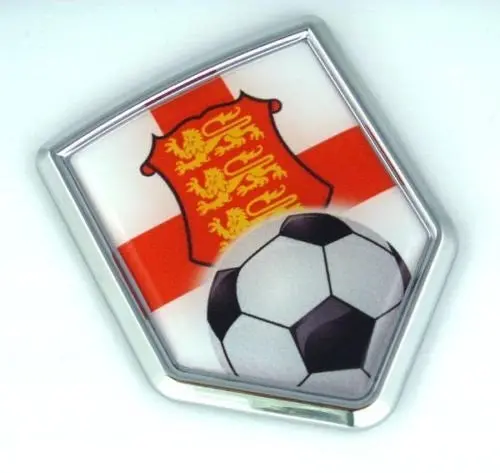England British Flag Car Chrome English Emblem Sticker With Soccer Ball 1