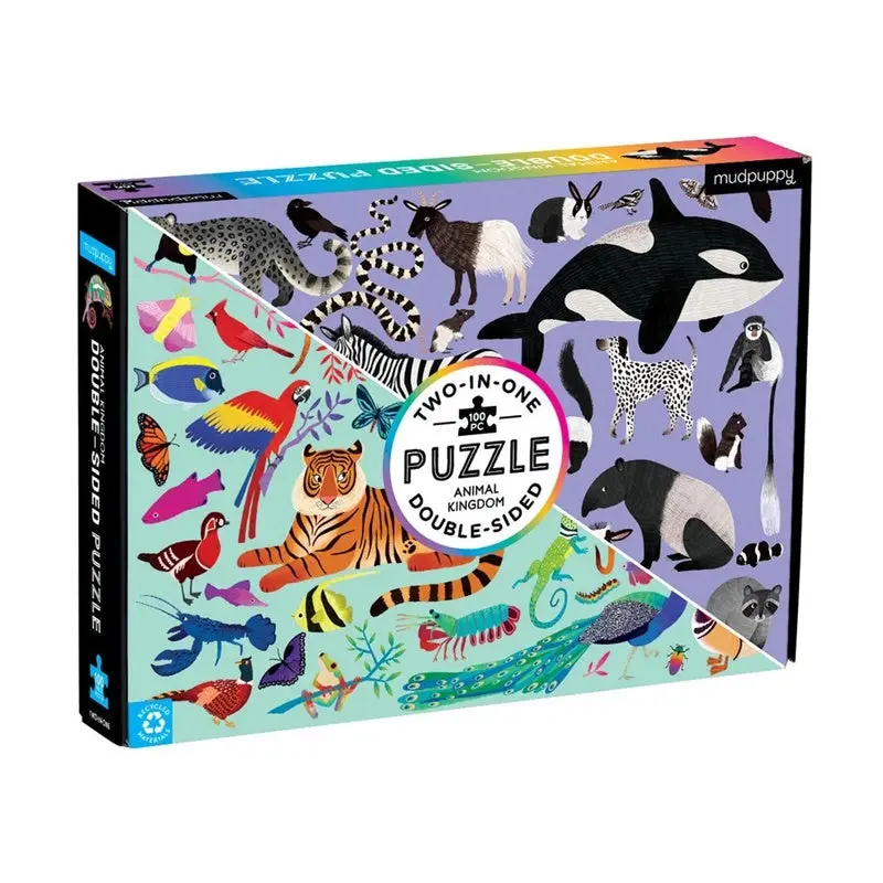 Mudpuppy - Animal Kingdom 100Pc Double-Sided Puzzle 1