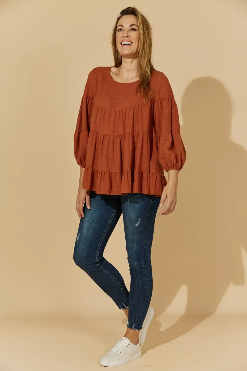 Isle Of Mine - Halcyon Tiered Top - Rust 1