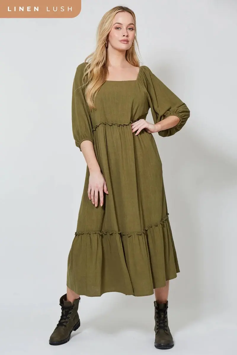 Isle Of Mine - Vera Tiered Maxi - Evergreen 1