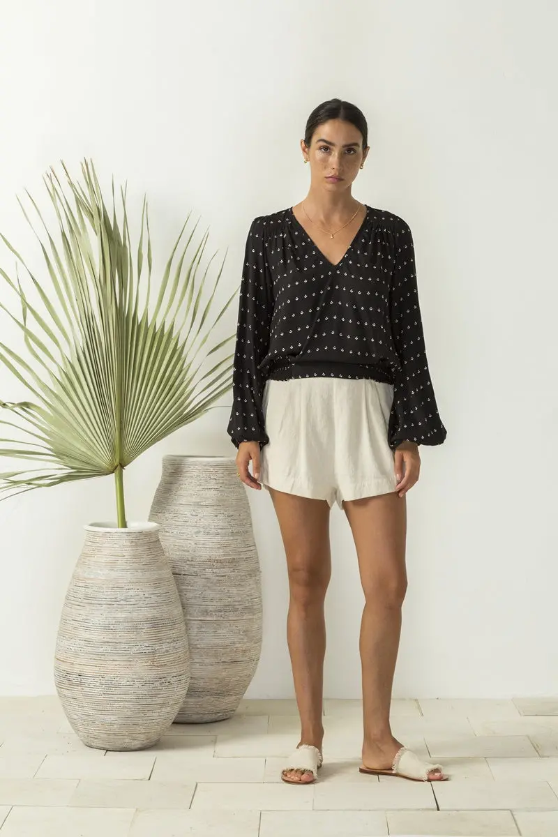 Bird & Kite - Liliana Blouse - Petals Black 1