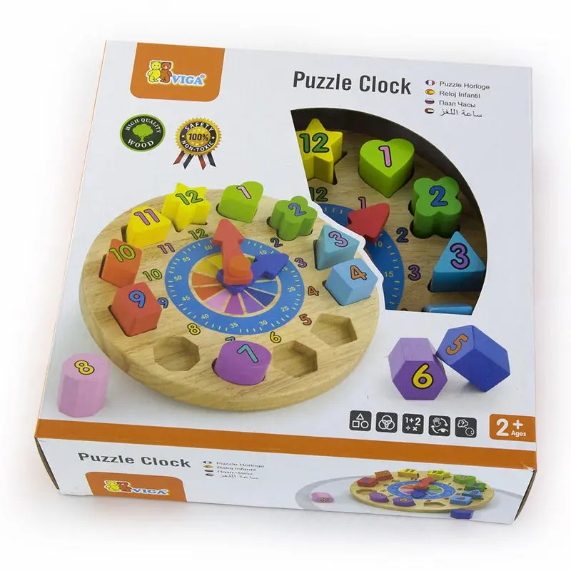 Viga - Puzzle Clock And Geometric Blocks 1