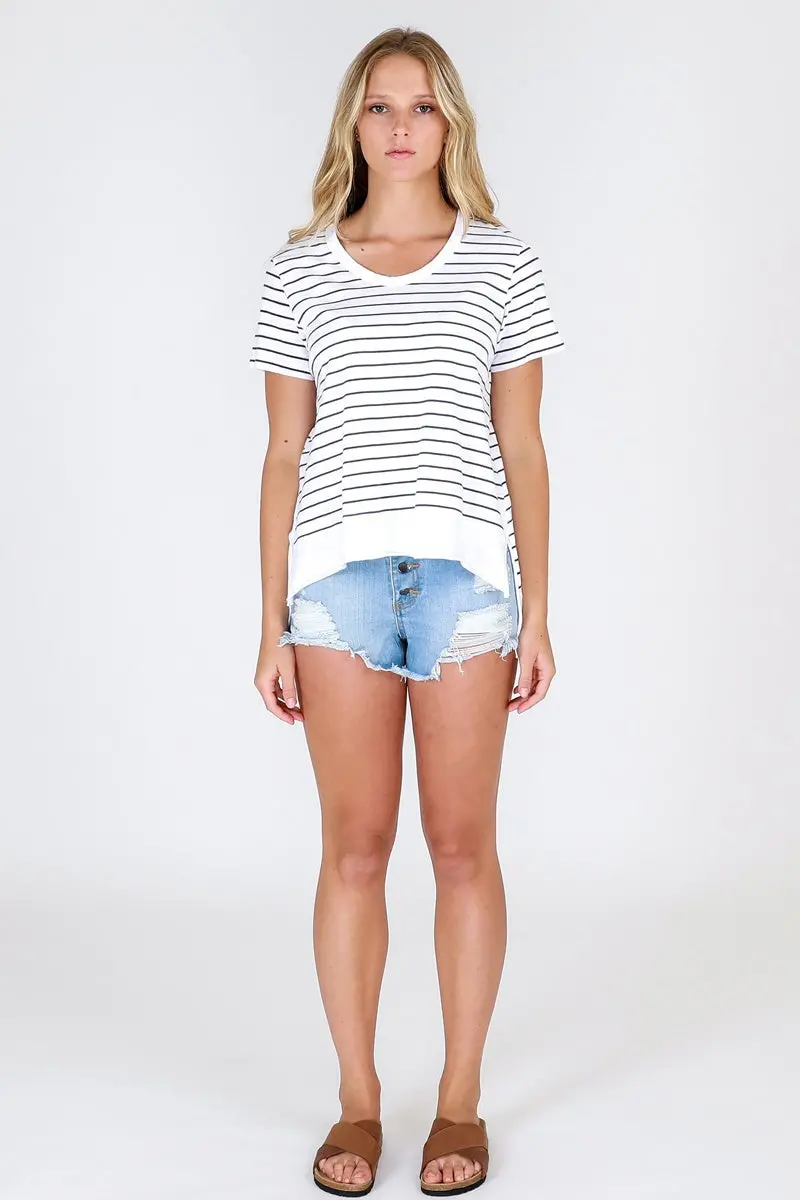 3Rd Story - Austin Tee - Navy Stripe 1
